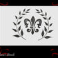 Fleur de Lis Wreath French Premium Furniture Paint Stencil 265mm x 160mm-Vintique Concepts