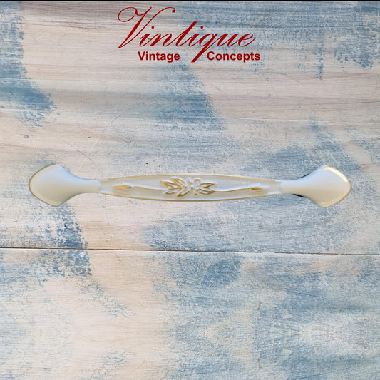 Floral Ivory with Gold Flower Drawer handle 160mm long - Vintique Concepts