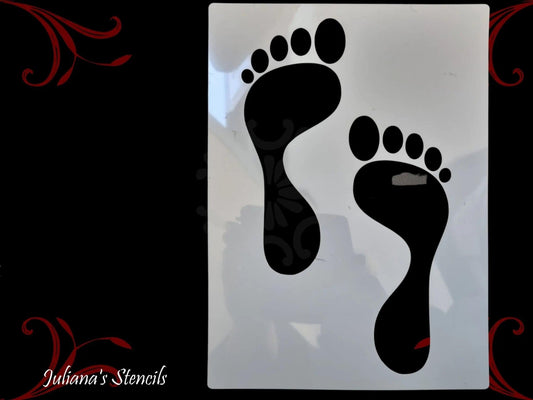 FootPrint wall & Furniture Childrens room paint stencil A4 size-Vintique Concepts