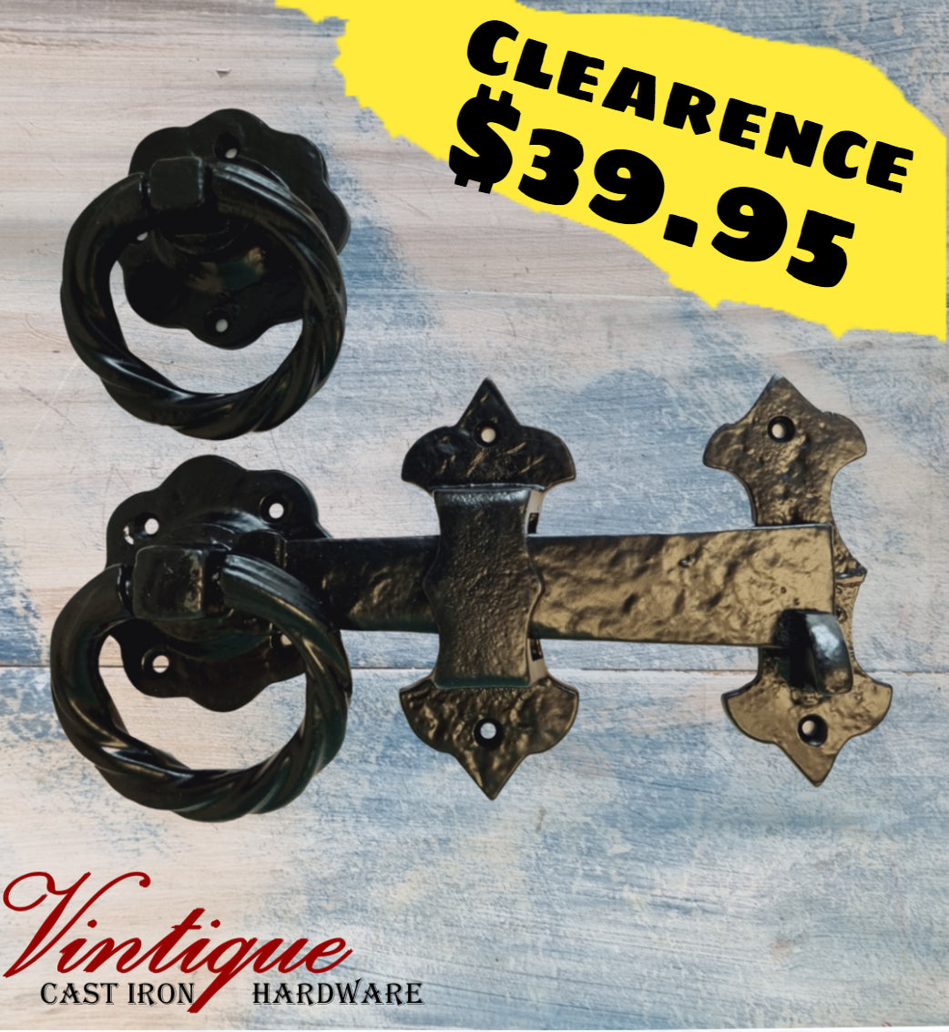 Heavy Duty Cast Iron Gate latch set 187mm Long