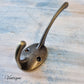 Georges Bronze 2 Prong Robe Hook 86mm x45mm-Vintique Concepts