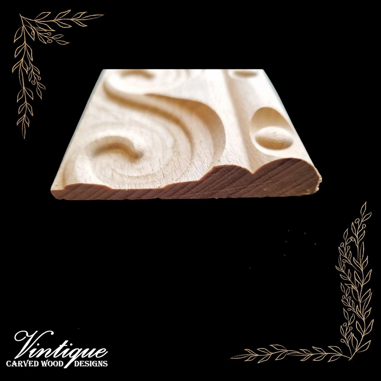 Georgian Spiral wood border trim moulding 66mm wide-Vintique Concepts