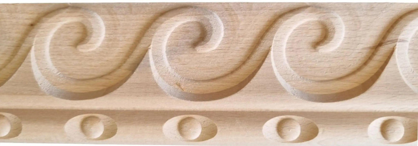 Georgian Spiral wood border trim moulding 66mm wide-Vintique Concepts