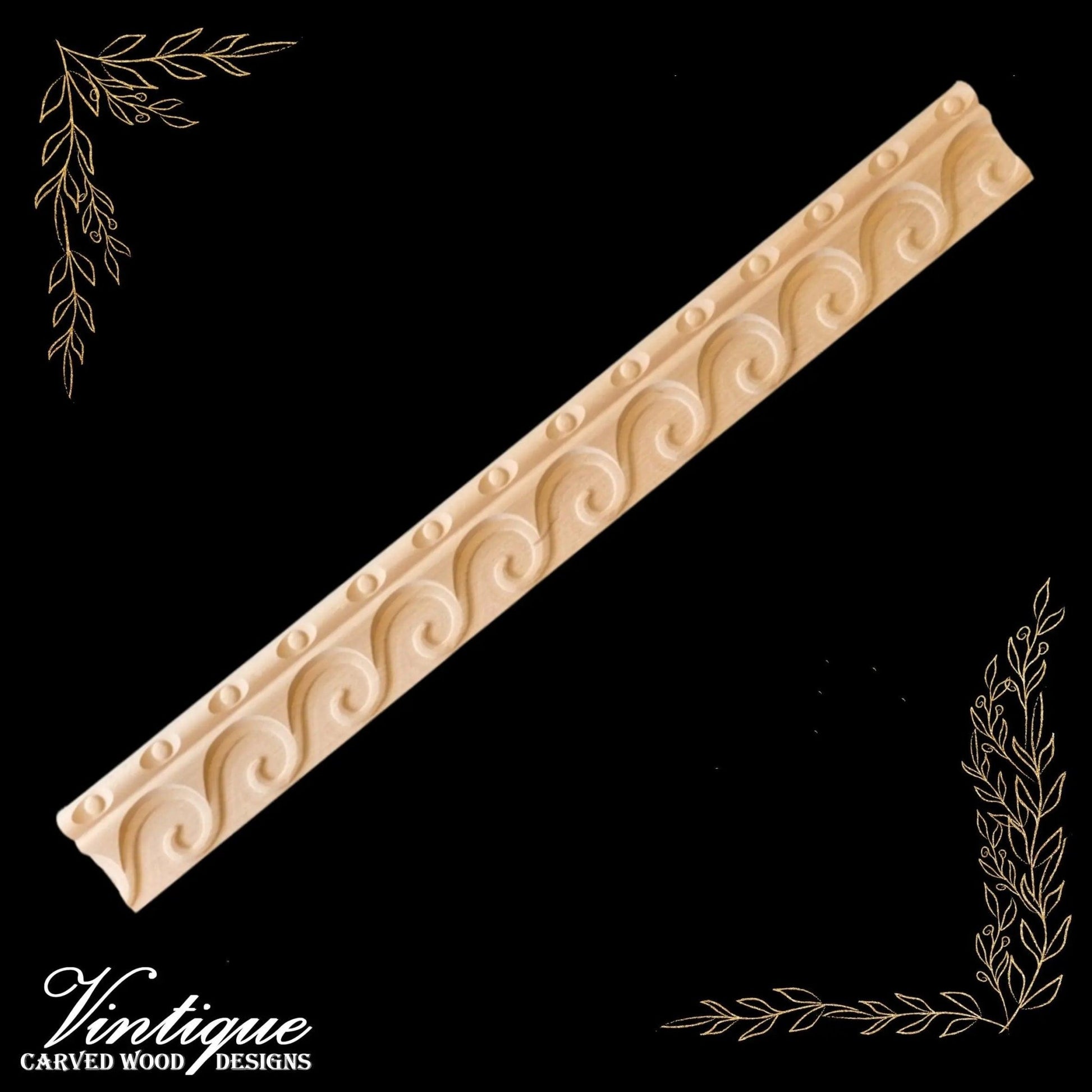 Georgian Spiral wood border trim moulding 66mm wide-Vintique Concepts