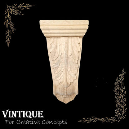 GREEK Fig leaf wooden corbel (each) 18cm x 10cm x 3cm - Vintique Concepts