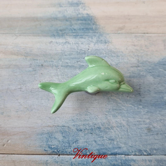 GREEN DOLPHIN Ceramic Cabinet Drawer Knob 61 x 28mm - Vintique Concepts