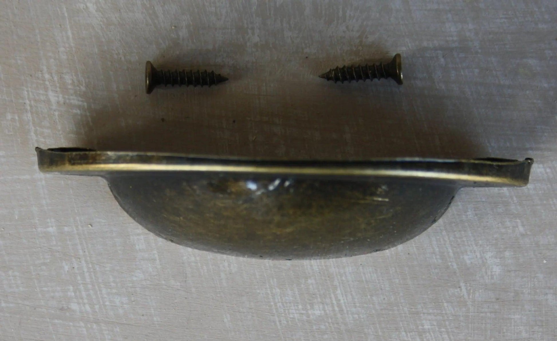 Half Moon Drawer Pull Handle Antique Bronze 86mm - Vintique Concepts