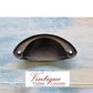 Half Moon Drawer Pull Handle Antique Bronze 86mm - Vintique Concepts