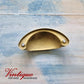 Half Moon Drawer Pull  Handle Antique Gold 86mm-Vintique Concepts