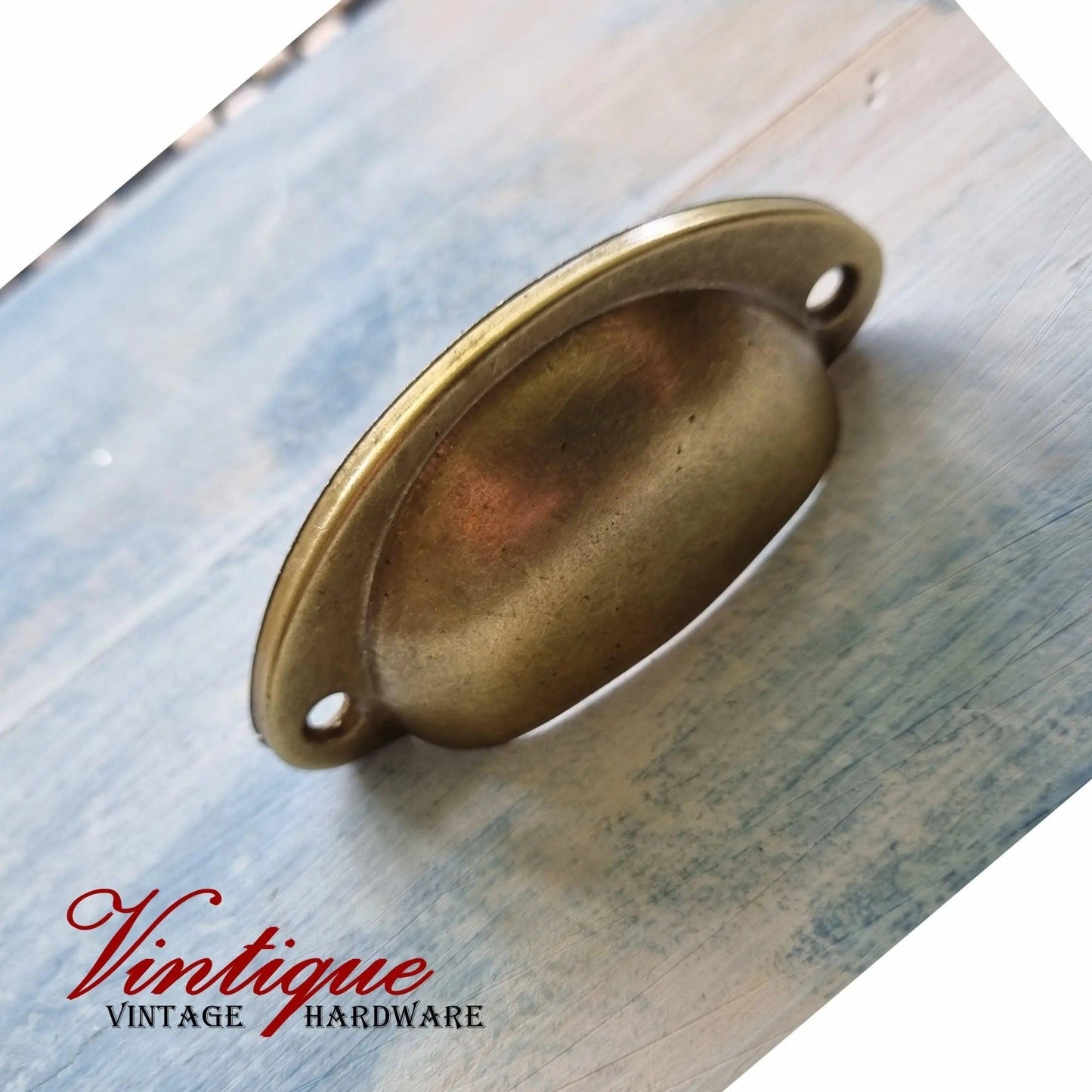 Half Moon Drawer Pull  Handle Antique Gold 86mm-Vintique Concepts