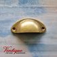 Half Moon Drawer Pull  Handle Antique Gold 86mm-Vintique Concepts