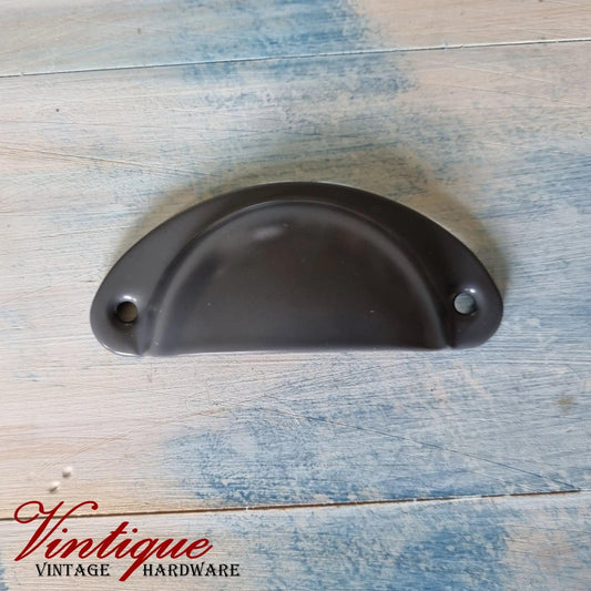 Half Moon Drawer Pull  Handle Batleship Grey 86mm-Custom Colours-Vintique Concepts