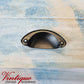 Half Moon Drawer Pull  Handle Black 86mm-Vintique Concepts