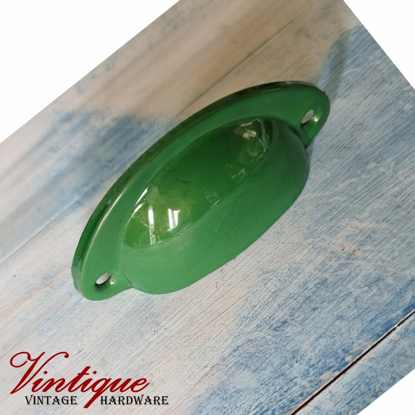 Half Moon Drawer Pull  Handle Leafy Green 86mm-Custom Colours-Vintique Concepts