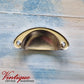 Half Moon Drawer Pull  Handle Silver 86mm-Vintique Concepts