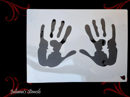 HandPrint Childrens Room wall & Furniture paint stencil A4 size-Vintique Concepts