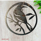 hanging Rusty Metal Bird TUI in circle approx 160mm in dia - Vintique Concepts