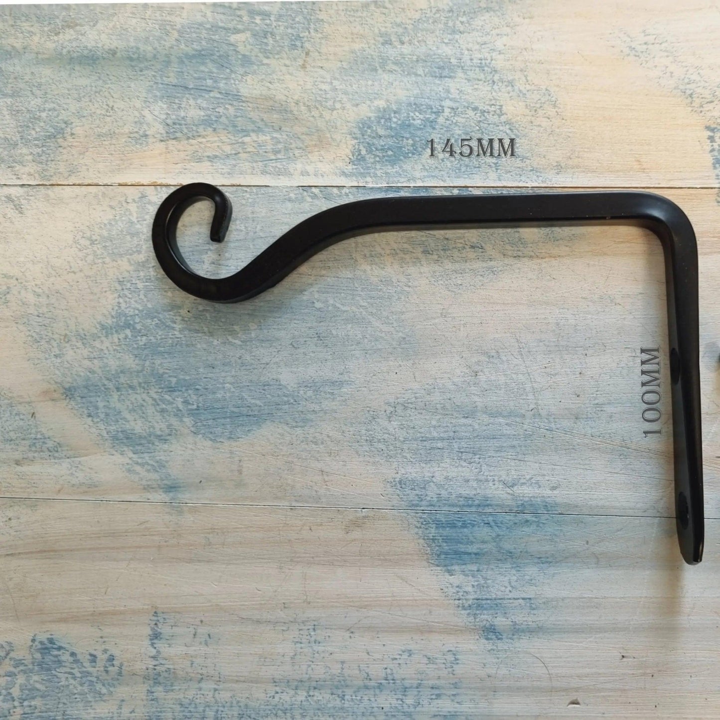 Heavy Duty Black Garden Planter hanger hook 145mm long-Vintique Concepts