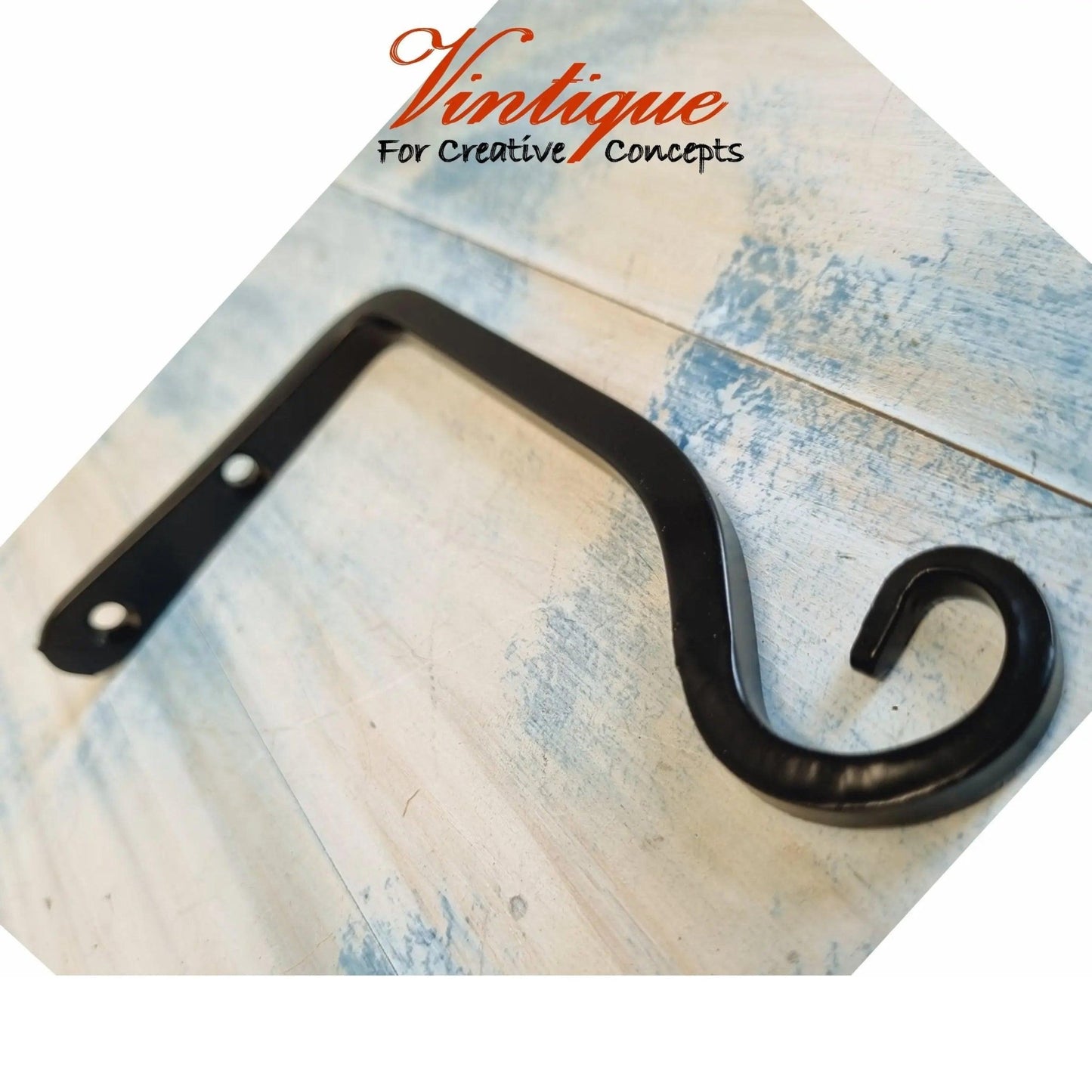 Heavy Duty Black Garden Planter hanger hook 145mm long-Vintique Concepts