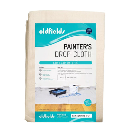 Heavy Duty Canvas Drop Sheet 12' x 18' (3.66 x 5.5mtr) from Oldfields-Vintique Concepts