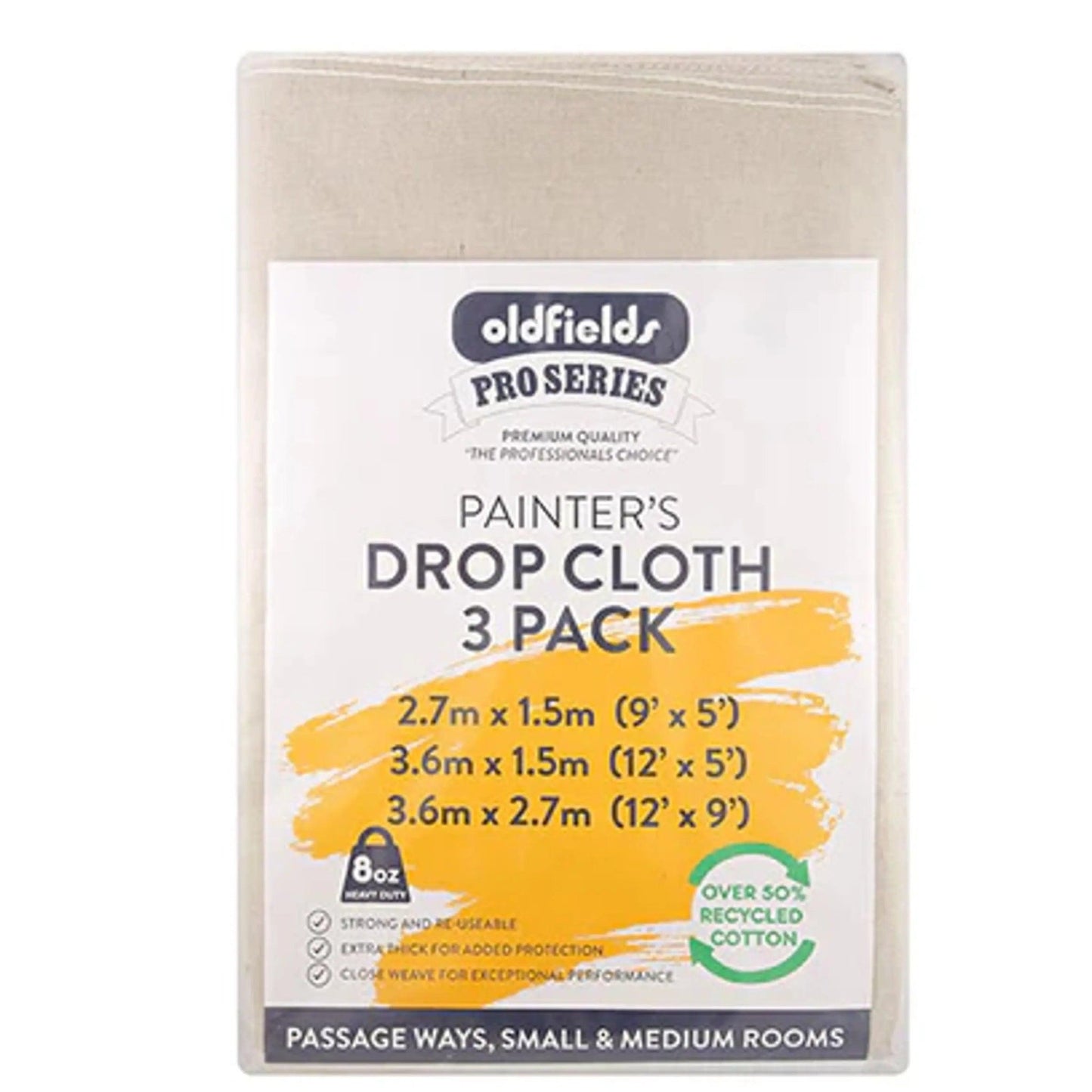 Heavy Duty Canvas Drop Sheet (set of 3) from Oldfields-Vintique Concepts