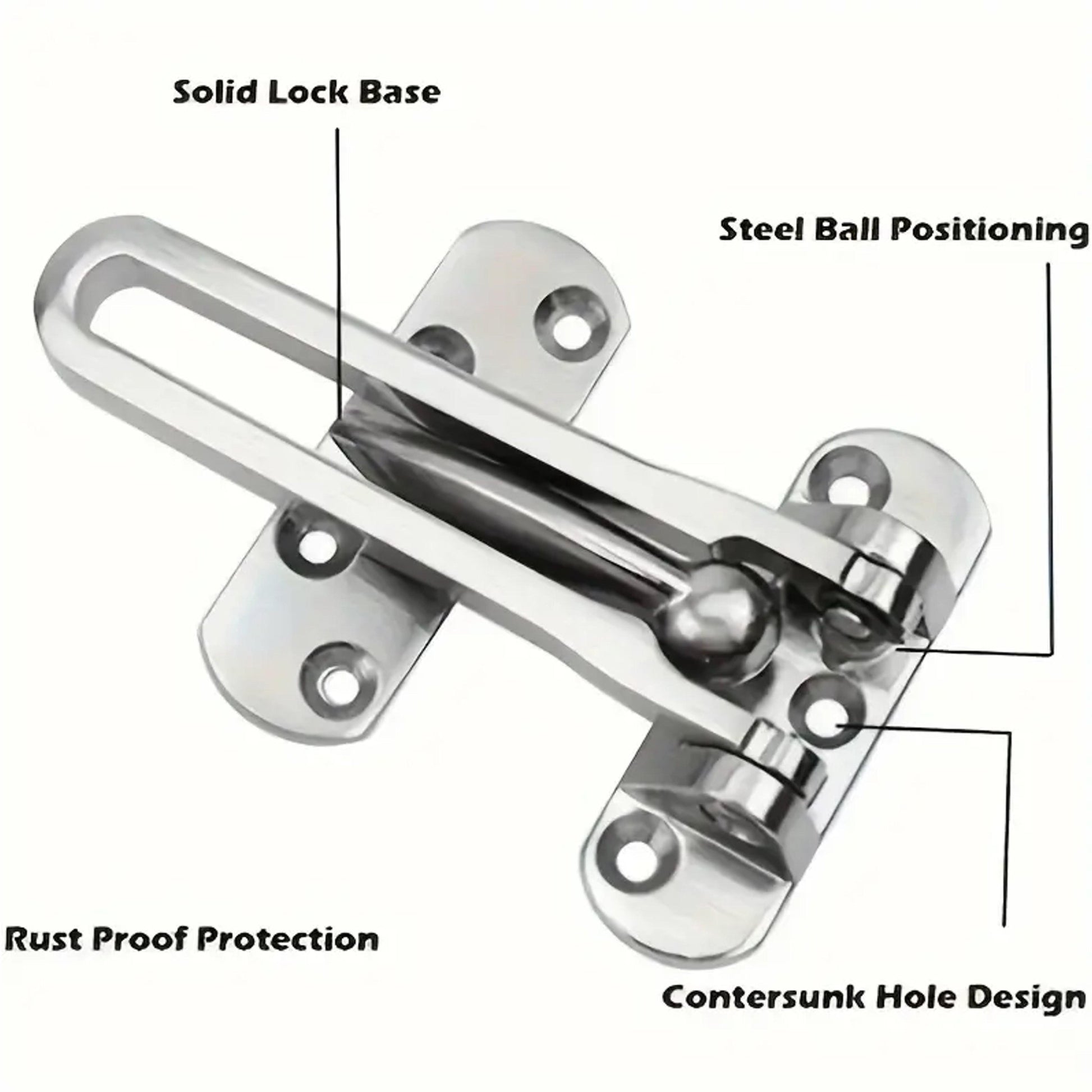 Heavy Duty Door Guard zinc security Interior Door latch /lock-Vintique Concepts