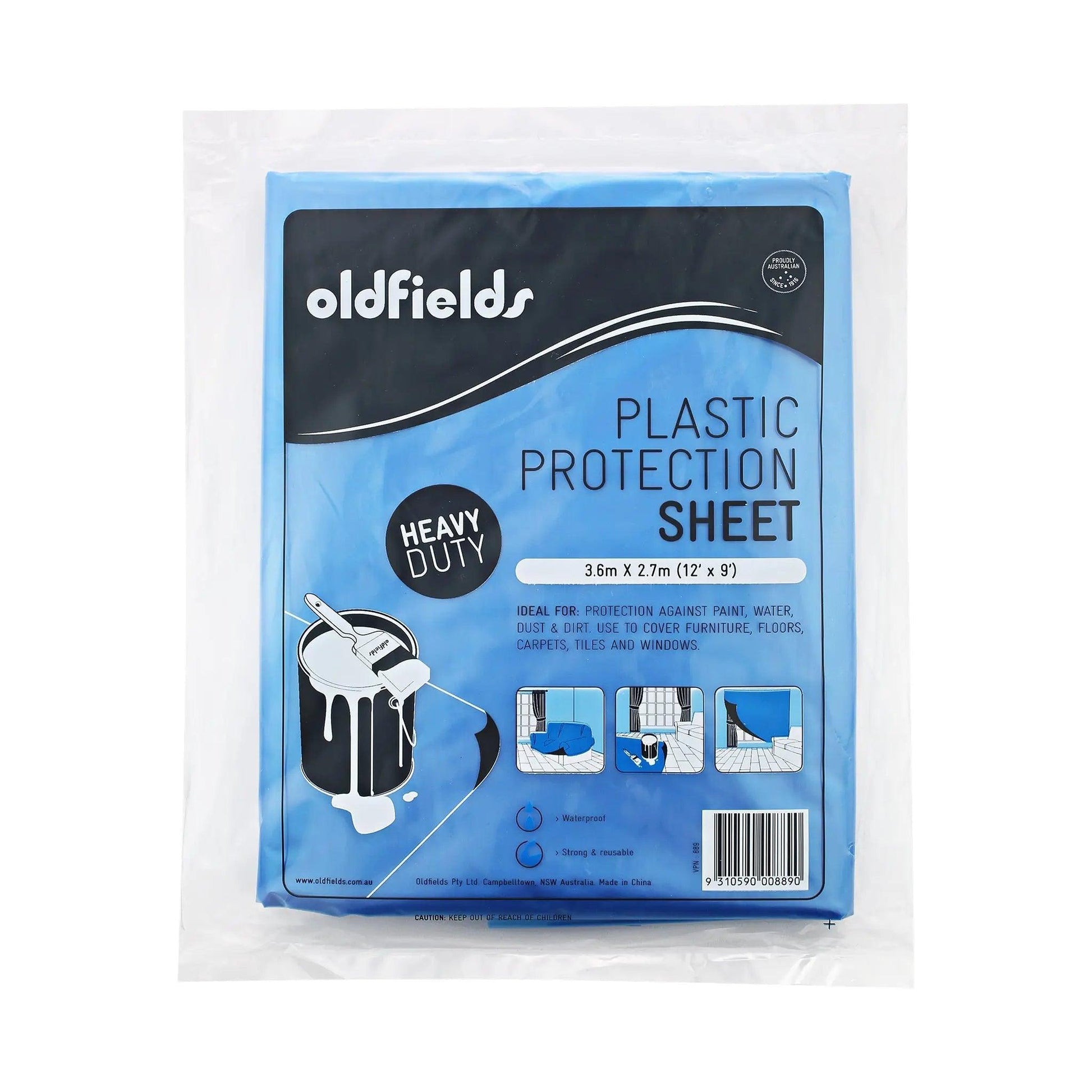 Heavy Duty Plastic drop sheet from Oldfields 3.66mtr x 2.6mtr-Vintique Concepts