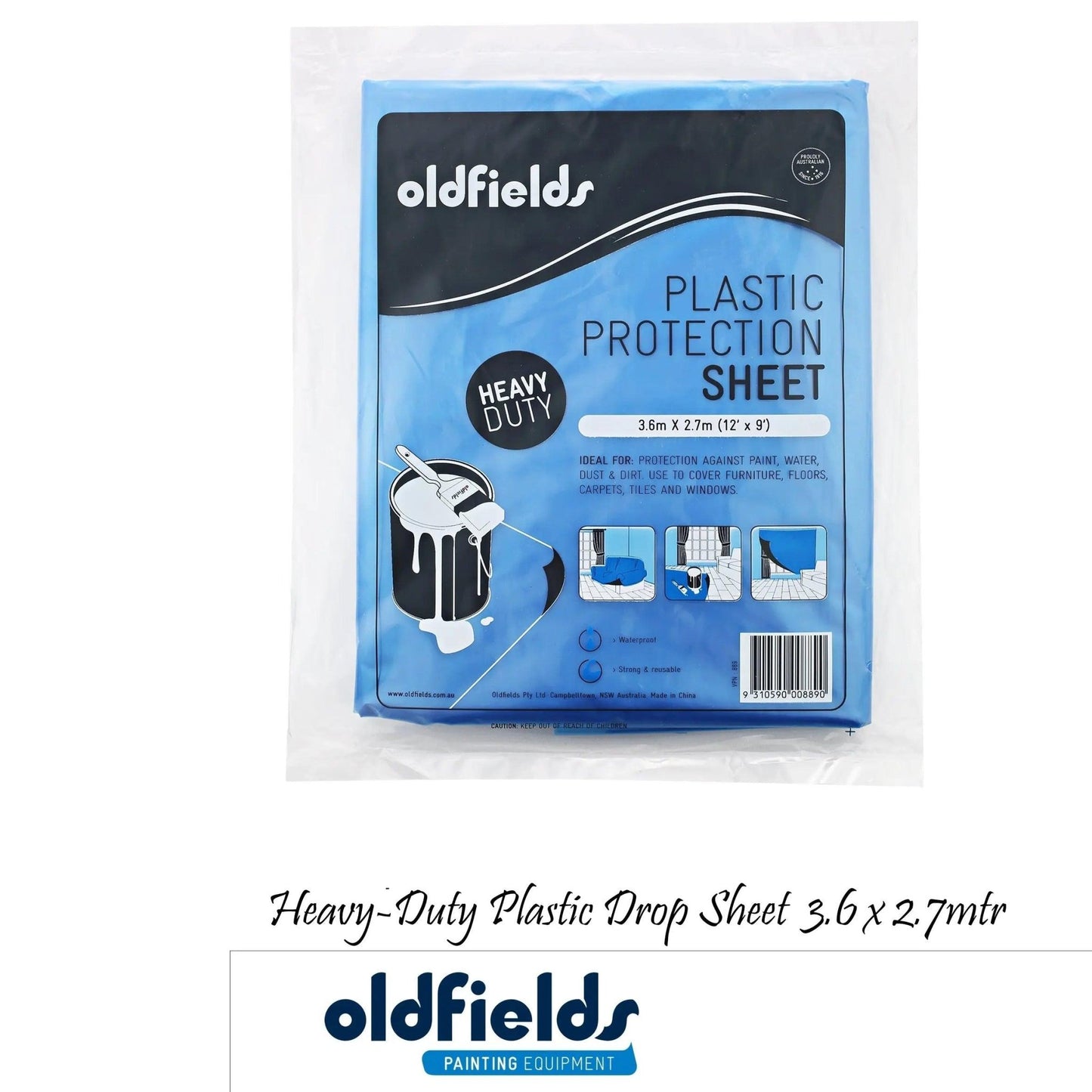 Heavy Duty Plastic drop sheet from Oldfields 3.66mtr x 2.6mtr-Vintique Concepts