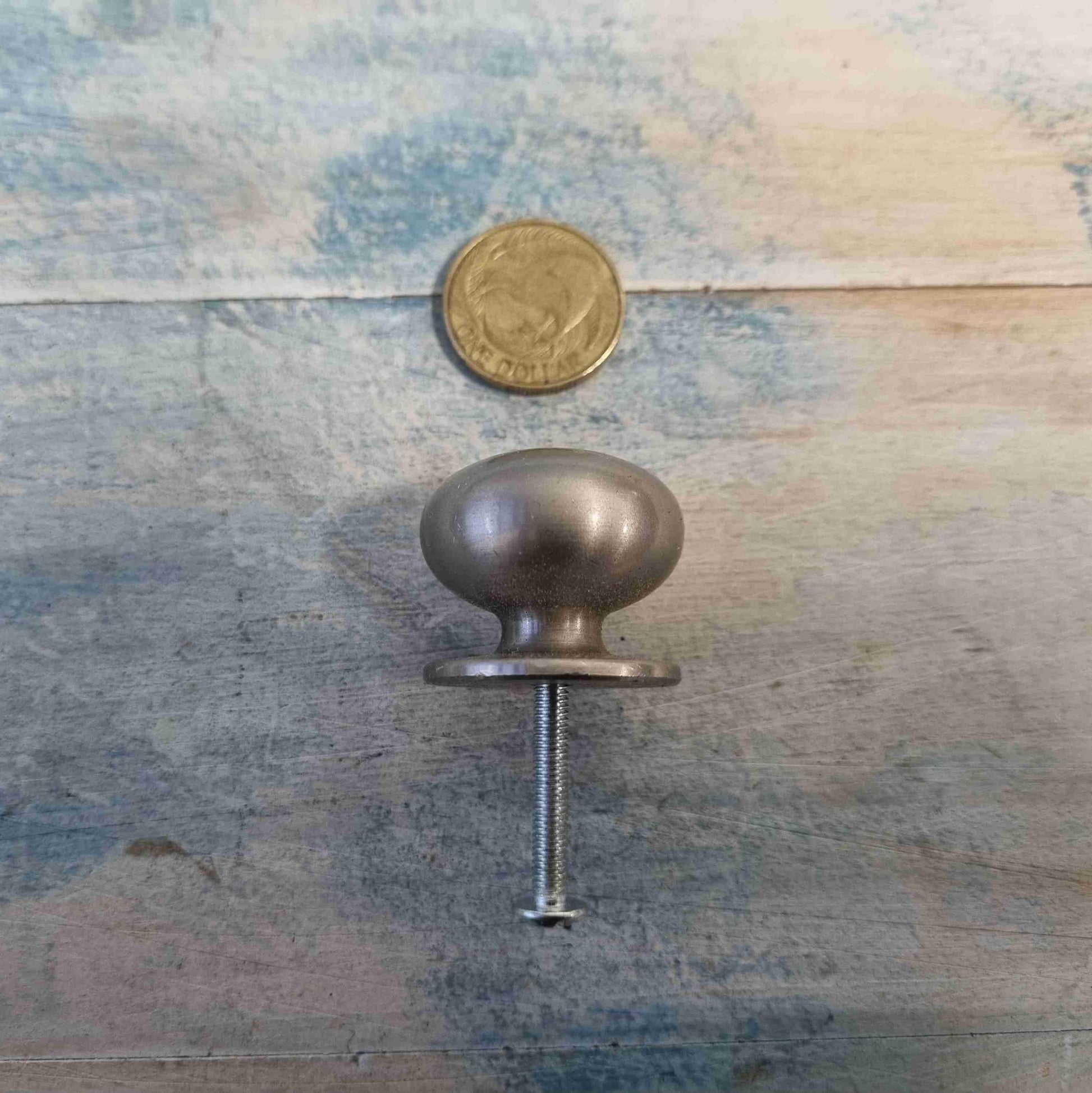 Heavy satin Nickel orb cabinet Knobs (set of 6) 29mm dia-Vintique Concepts