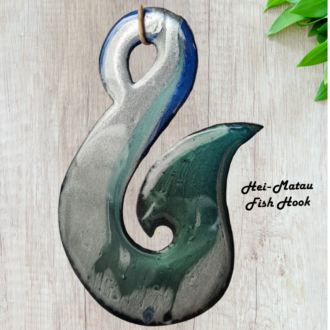 Hei-Matau (fish Hook) maori epoxy metal  art