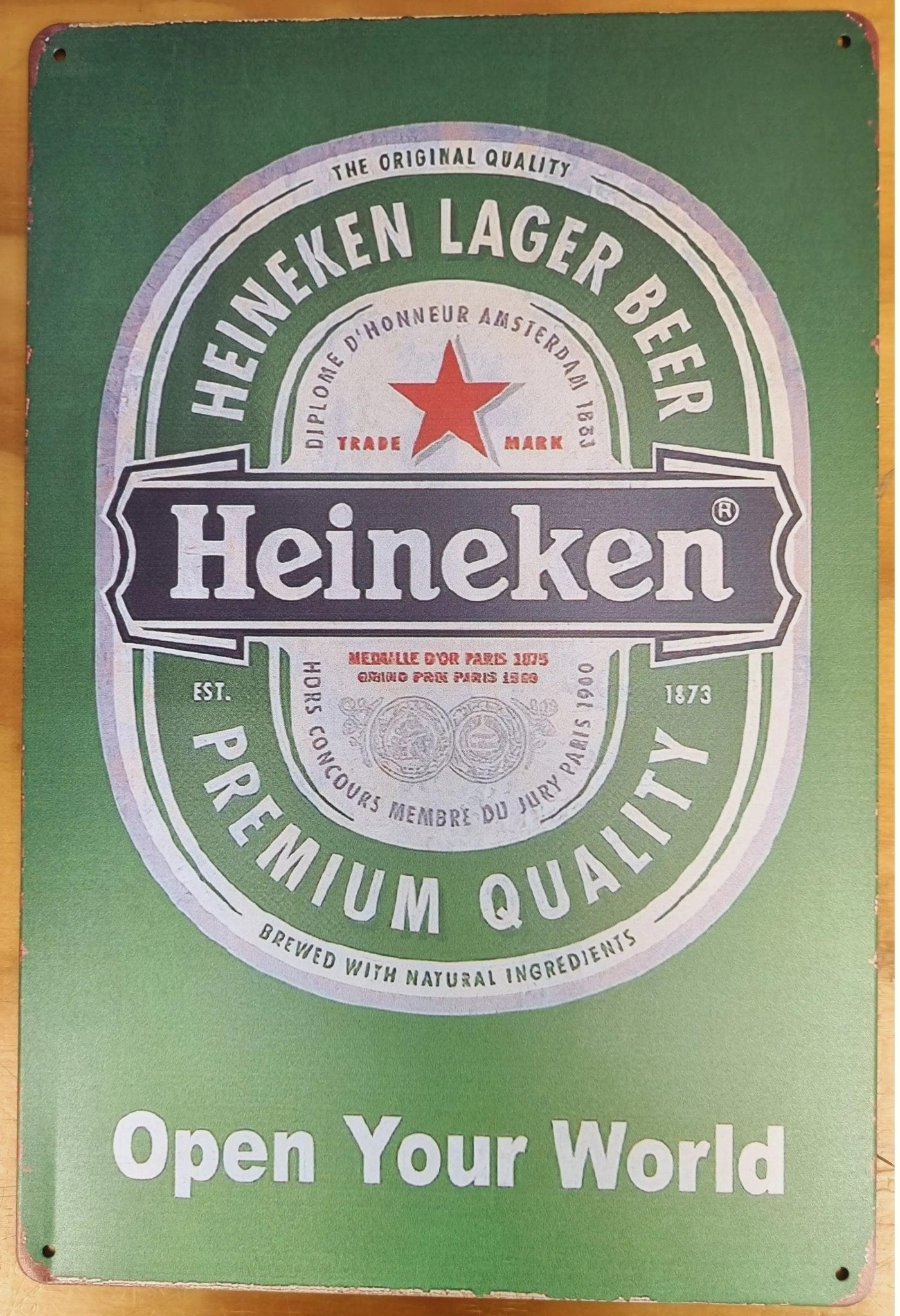 Heineken Open your world...Tin Sign-30cm x 20cm *-Vintique Concepts