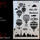 Hot Air Balloons Vintage look furniture paint stencil (A4 Size) - Vintique Concepts