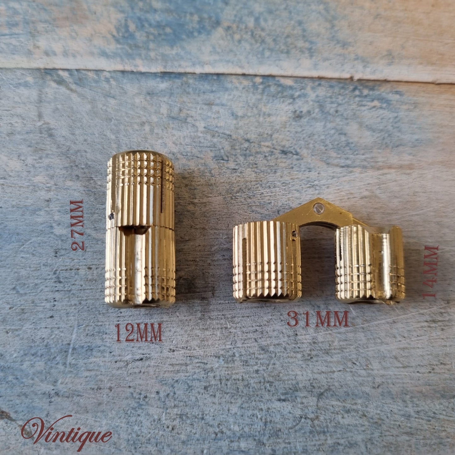 Invisible Hinged Brass Barrel Hinge  (3 sizes)-Vintique Concepts