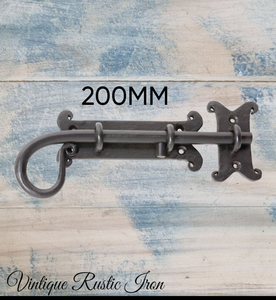 Iron Rustic door or gate Slide Bolt 200mm-Vintique Concepts