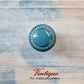 ITALIA Ceramic Cabinet Drawer Knob Blue with Gold inlay 35mm Dia-Vintique Concepts