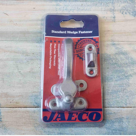 Jaeco Satin Chrome Window sash wedge fastener (1 only) Surplus - Vintique Concepts