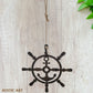 Jumbo Anchor & Ships wheel - Corten Rusty large hanging metal art 410mm dia - Vintique Concepts