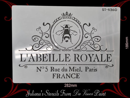 L'ABEILLE ROYALE BEE French Vintage furniture paint stencil (A4 Size) - Vintique Concepts