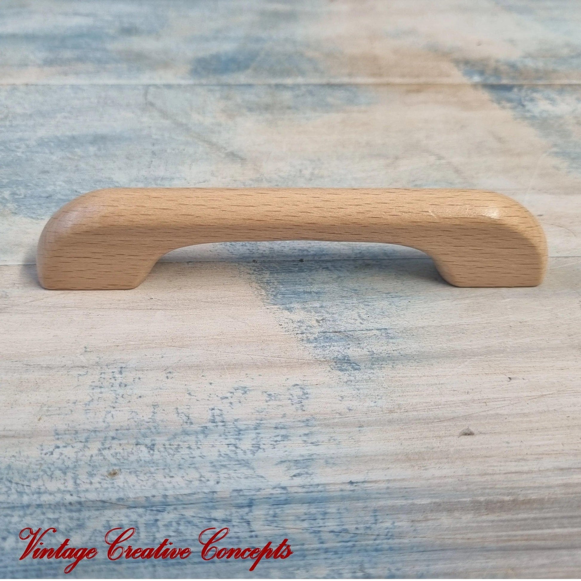 Lacquered Beach cupboard wooden handle 128mm Long-Vintique Concepts