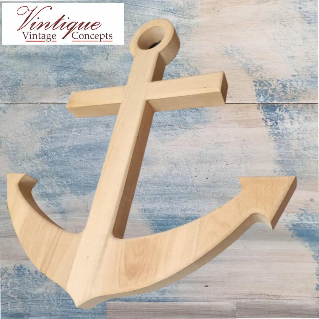 Large Carved wooden Anchor 60cm x 60cm-Vintique Concepts