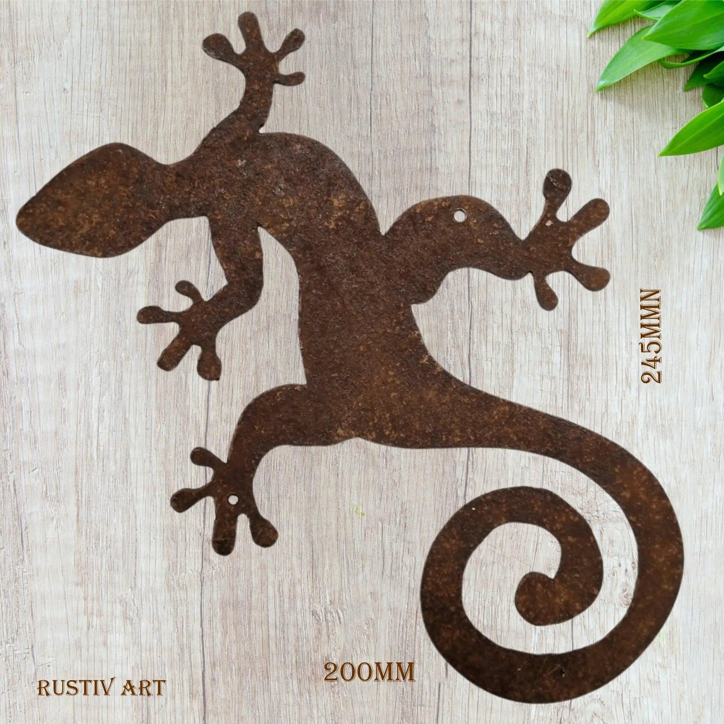 Large Gecko Rusty metal 200mm x 245mm-Vintique Concepts