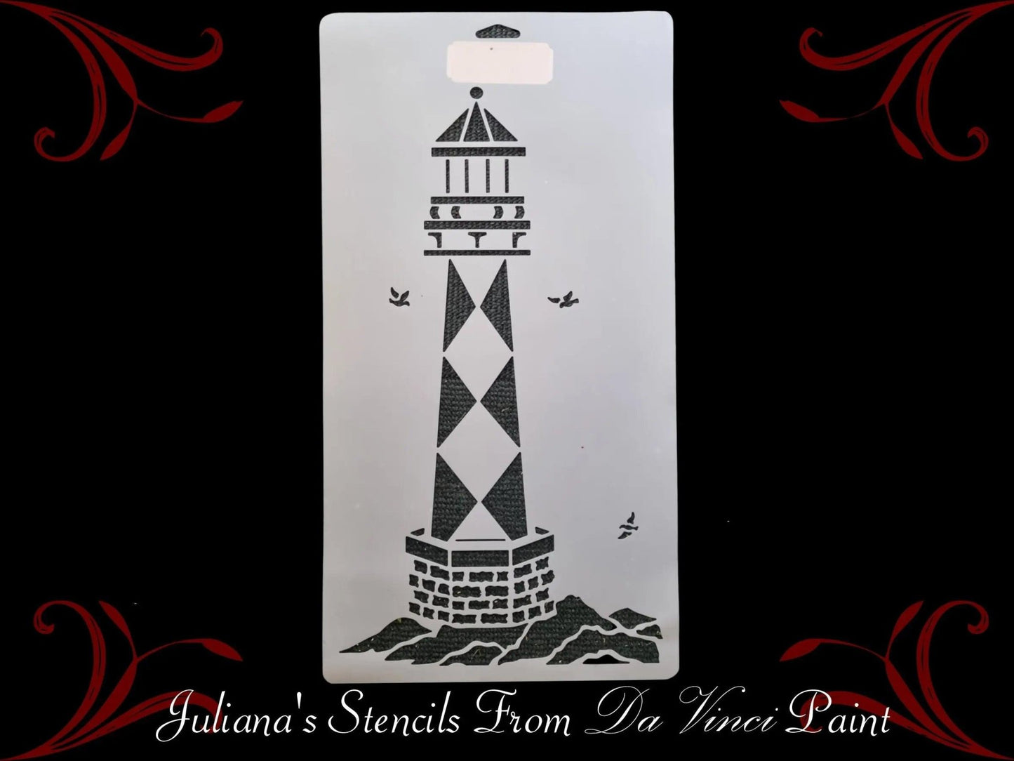 LARGE LIGHTHOUSE Childrens Wall & Furniture Paint Stencil 510mm x  255mm-Vintique Concepts