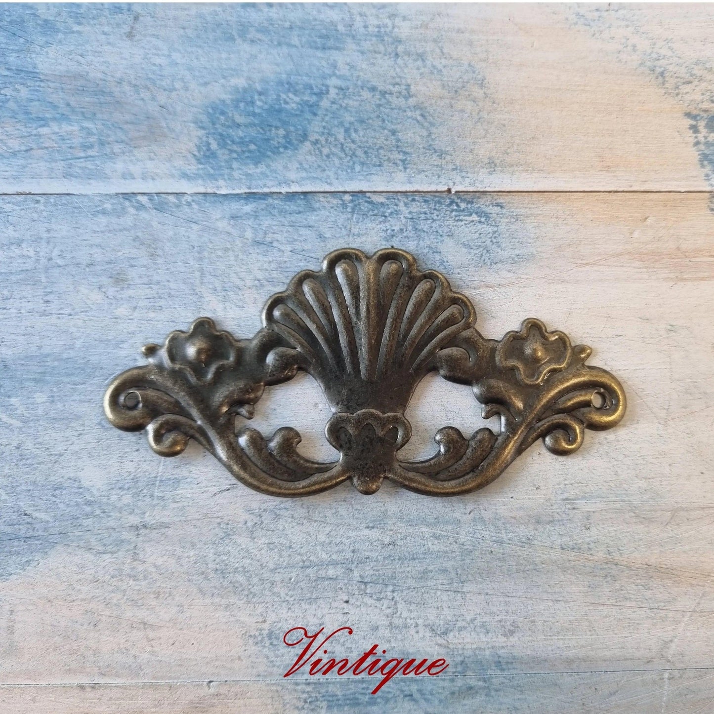 Large Scallop design metal decorative for cabinet furniture-Vintique Concepts