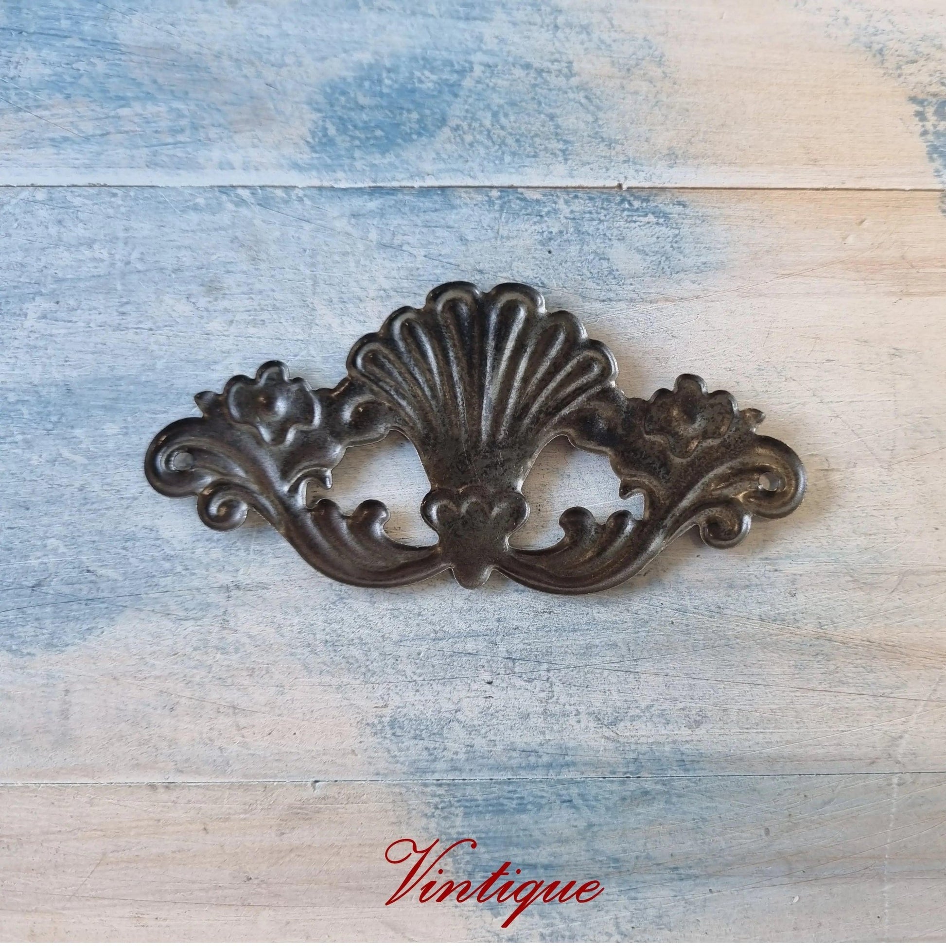 Large Scallop design metal decorative for cabinet furniture-Vintique Concepts