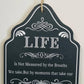 Life-its not measured by breaths -Wood sign 15cm x 30cm-Vintique Concepts