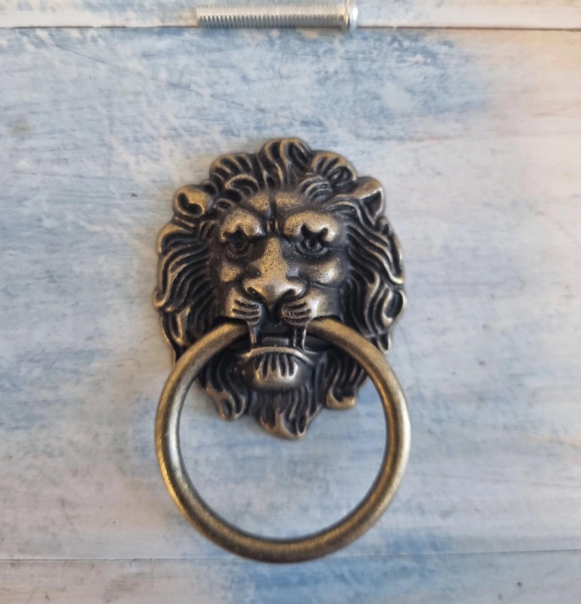 Lion Head Ring Pull Bronze- 43mm x 67mm - Vintique Concepts