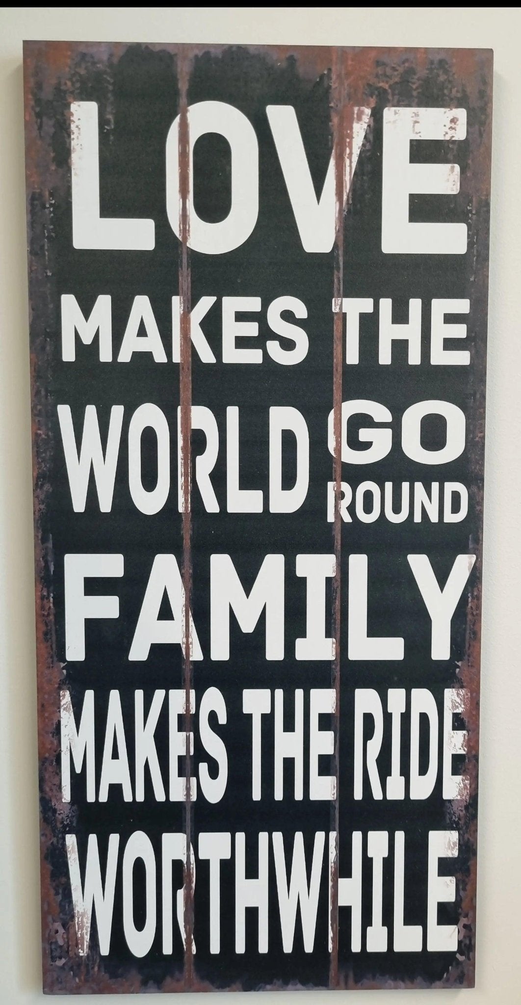 Love makes the world go around -Wood sign 52cm x 25cm-Vintique Concepts