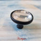 Lovely Flowers Vintage Black furniture drawer and cabinet Knob - 38mm dia - Vintique Concepts