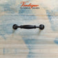 Luxury Ornate Black Ribbed Cabinet or drawer handle 115mm-Vintique Concepts