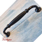 Luxury Ornate Black Ribbed Cabinet or drawer handle 150mm-Vintique Concepts